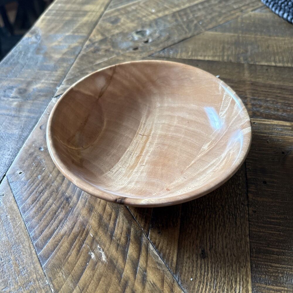 Handmade 6” Maple Wood Bowl Wooden Rustic Hand Turned Decorative Catchall